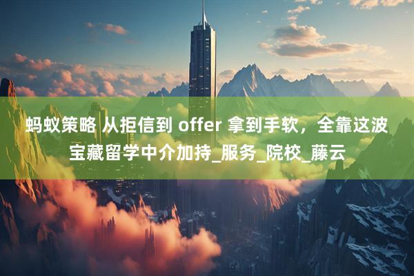 蚂蚁策略 从拒信到 offer 拿到手软，全靠这波宝藏留学中介加持_服务_院校_藤云