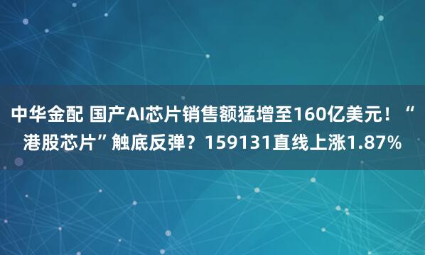 中华金配 国产AI芯片销售额猛增至160亿美元!“港股芯片”触底反弹?159131直线上涨1.87%