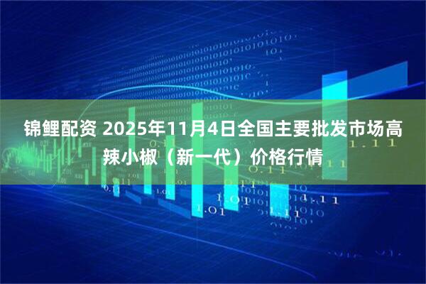 锦鲤配资 2025年11月4日全国主要批发市场高辣小椒（新一代）价格行情